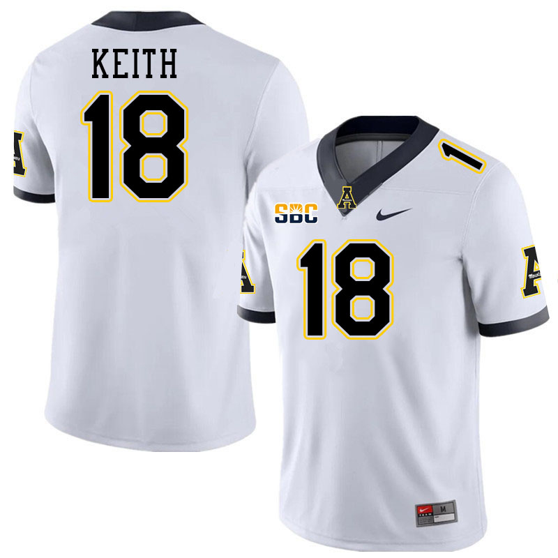 Appalachian State Mountaineers #18 Khalifa Keith College Football Jerseys Stitched-White Appalachian State Mountaineers #18 Khalifa Keith College Football Jerseys Stitched-White